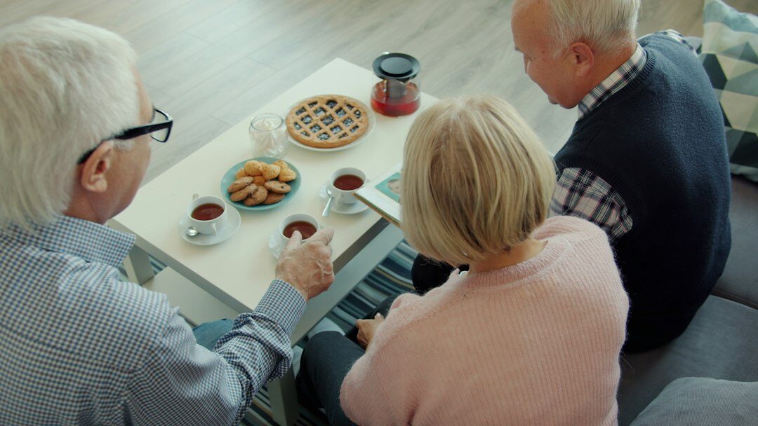 family talking at home