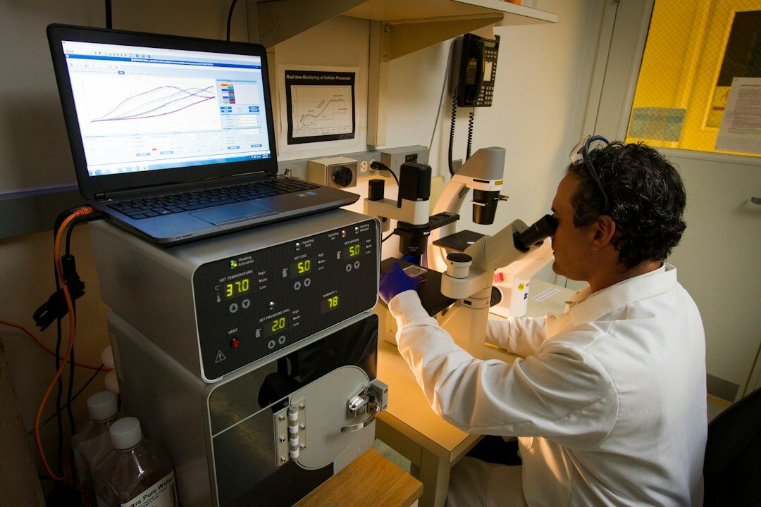 scientist studying climate data