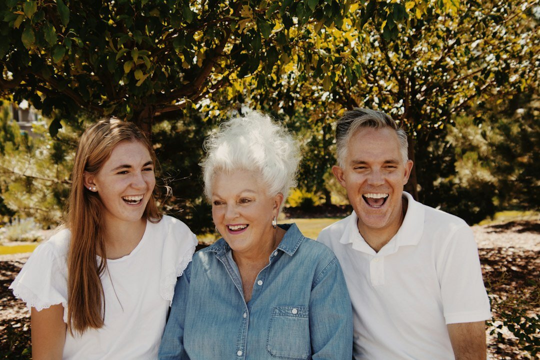 elderly grandparents with grandchildren