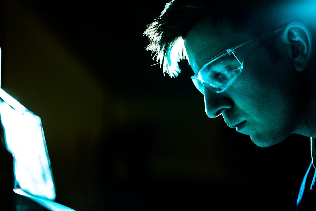 researcher analyzing data on computer